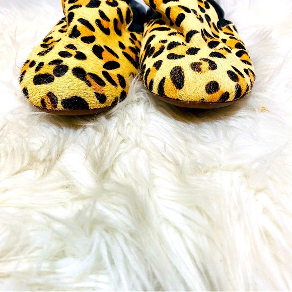 Yosi Samra Women's Brown Black Leopard Print Flat Loafers Slip-On Shoes Sz-10 - Picture 3 of 6